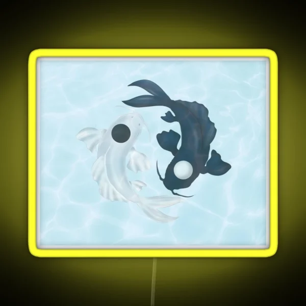 Tui And La Yin Yang Koi In Water RGB Neon Sign