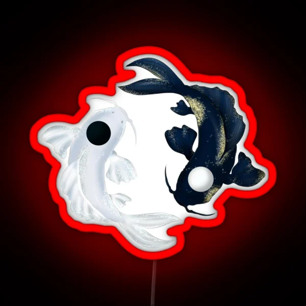 Tui And La Yin Yang Koi With Sparkles RGB Neon Sign