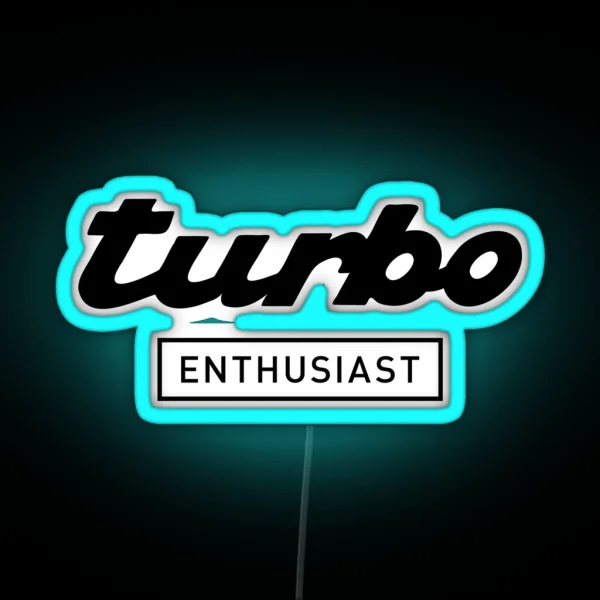 Turbo Enthusiast Black RGB Neon Sign