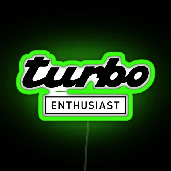 Turbo Enthusiast Black RGB Neon Sign