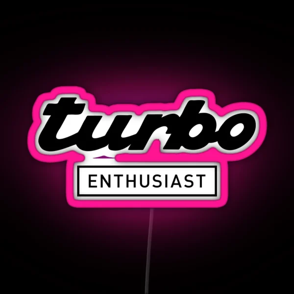 Turbo Enthusiast Black RGB Neon Sign