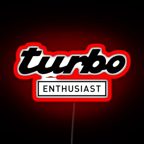 Turbo Enthusiast Black RGB Neon Sign