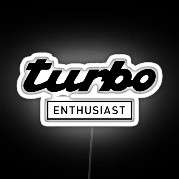 Turbo Enthusiast Black RGB Neon Sign