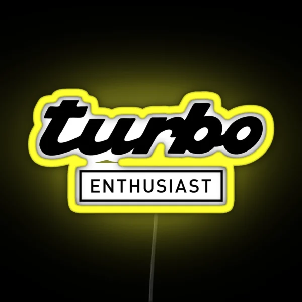 Turbo Enthusiast Black RGB Neon Sign
