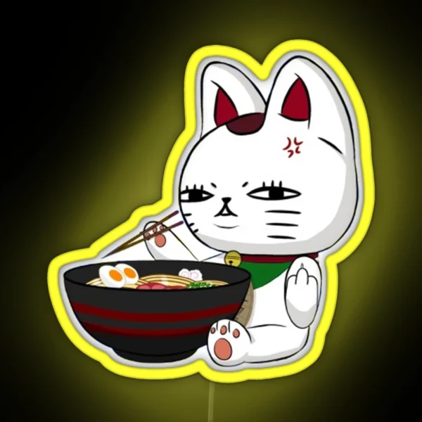 Turbo Granny Cat Anime Chibi Art RGB Neon Sign