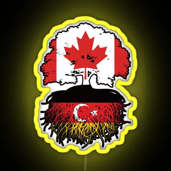 Turkish German German Turks Canadian Canada Tree Roots RGB Neon Sign