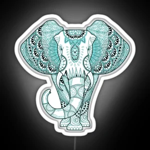 Turquoise Elephant RGB Neon Sign