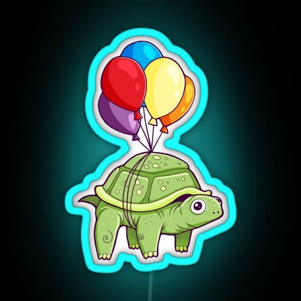 Turtle Balloon Fun RGB Neon Sign