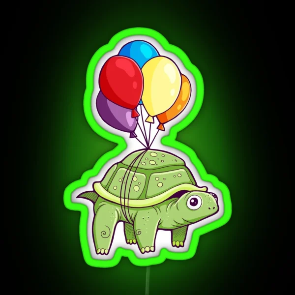 Turtle Balloon Fun RGB Neon Sign