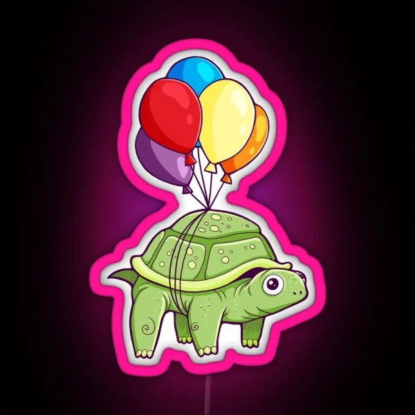 Turtle Balloon Fun RGB Neon Sign