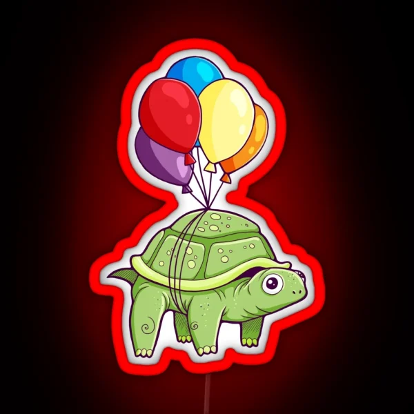 Turtle Balloon Fun RGB Neon Sign