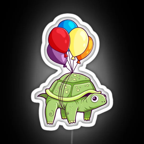 Turtle Balloon Fun RGB Neon Sign