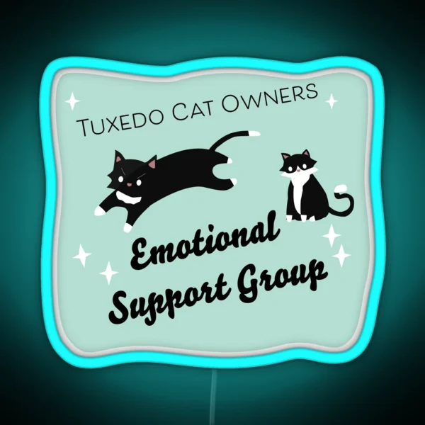 Tuxedo Cat Owners Club RGB Neon Sign