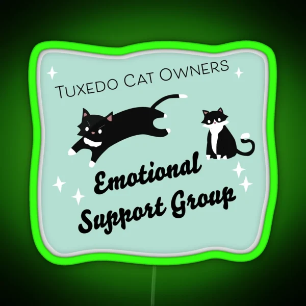 Tuxedo Cat Owners Club RGB Neon Sign