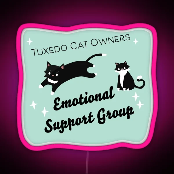 Tuxedo Cat Owners Club RGB Neon Sign