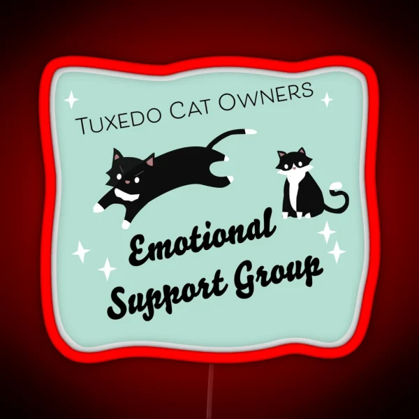 Tuxedo Cat Owners Club RGB Neon Sign