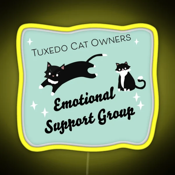 Tuxedo Cat Owners Club RGB Neon Sign
