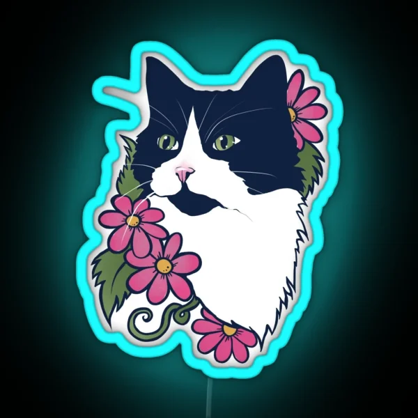 Tuxedo Cat RGB Neon Sign