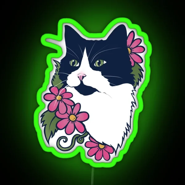 Tuxedo Cat RGB Neon Sign
