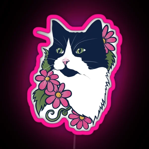Tuxedo Cat RGB Neon Sign