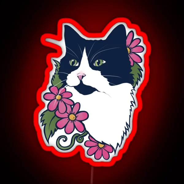 Tuxedo Cat RGB Neon Sign