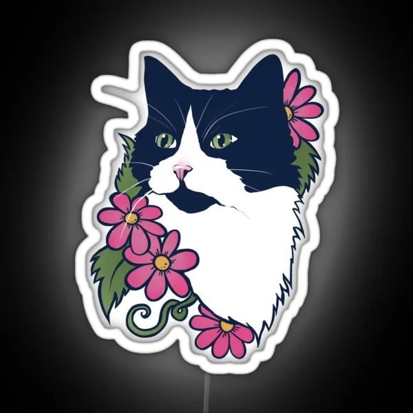 Tuxedo Cat RGB Neon Sign