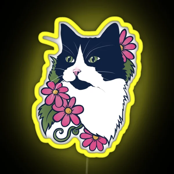 Tuxedo Cat RGB Neon Sign