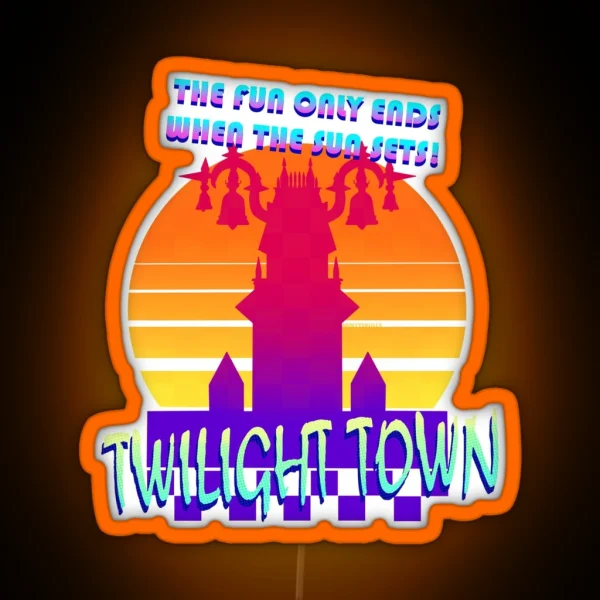 Twilight Town 80 S Aesthetic RGB Neon Sign