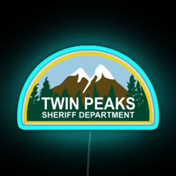 Twin Peaks Sheriff Department Mountain And Forest Color RGB Neon Sign