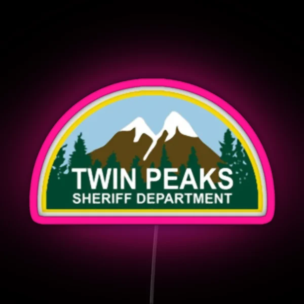 Twin Peaks Sheriff Department Mountain And Forest Color RGB Neon Sign