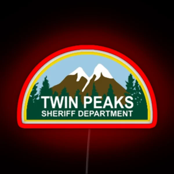 Twin Peaks Sheriff Department Mountain And Forest Color RGB Neon Sign