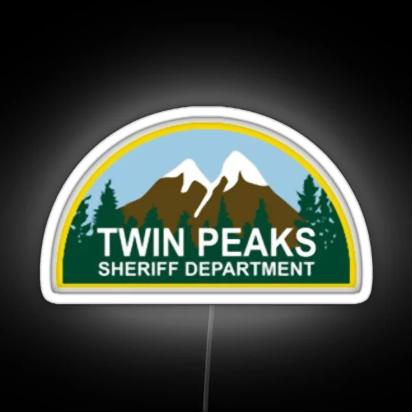 Twin Peaks Sheriff Department Mountain And Forest Color RGB Neon Sign