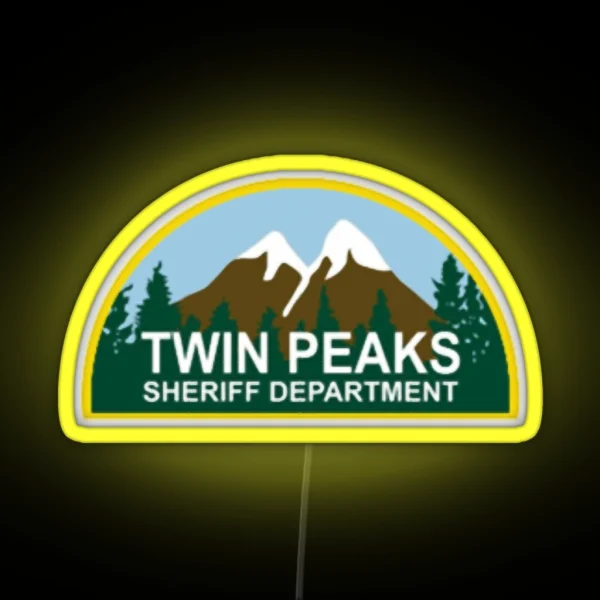 Twin Peaks Sheriff Department Mountain And Forest Color RGB Neon Sign