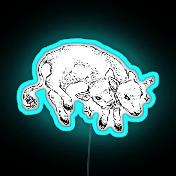 Two Headed Calf RGB Neon Sign