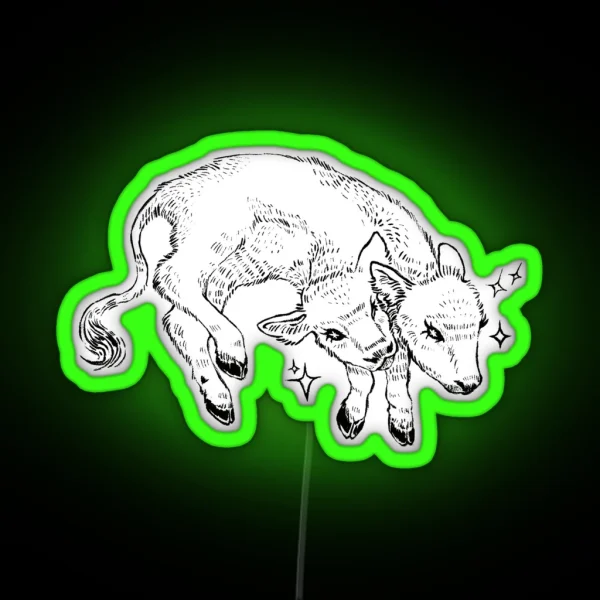 Two Headed Calf RGB Neon Sign
