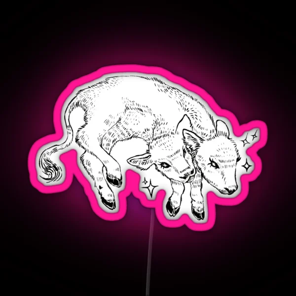 Two Headed Calf RGB Neon Sign