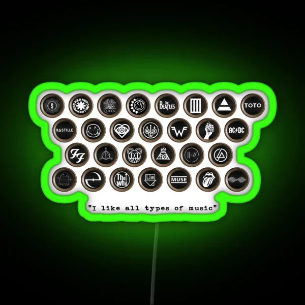 Types Of Music RGB Neon Sign