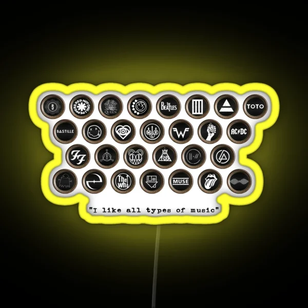 Types Of Music RGB Neon Sign