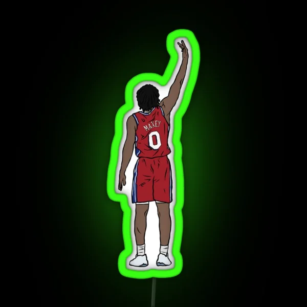 Tyrese Maxey 3 Point Celebration RGB Neon Sign