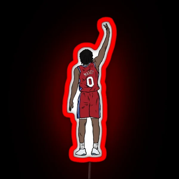 Tyrese Maxey 3 Point Celebration RGB Neon Sign