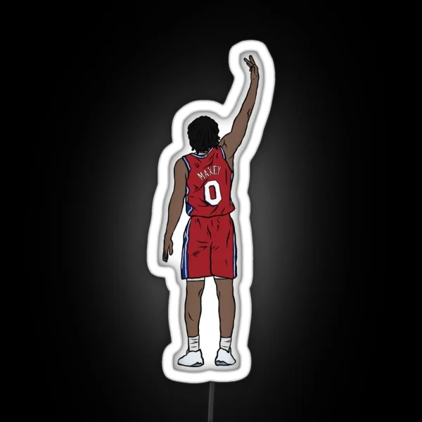 Tyrese Maxey 3 Point Celebration RGB Neon Sign