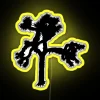 U2's iconic album cover, The Joshua Tree, recreated with a neon sign in RGB colors.