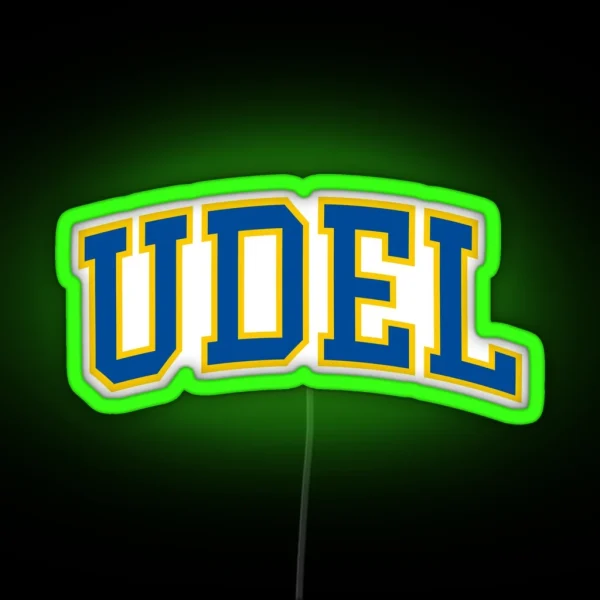 Udel College Font Curved RGB Neon Sign