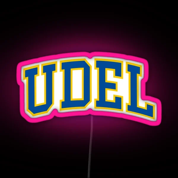 Udel College Font Curved RGB Neon Sign