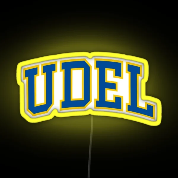 Udel College Font Curved RGB Neon Sign