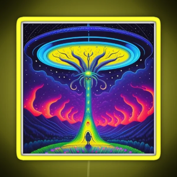 Ufo Alien Abduction Encounter RGB Neon Sign