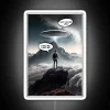 UFO encounter with neon lights at night