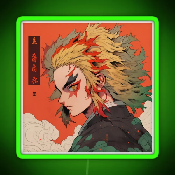 Ukiyo E Rengoku Painting RGB Neon Sign