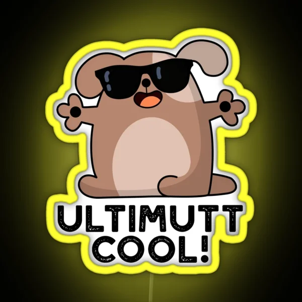 Ulti Mutt Cool Funny Dog Puns RGB Neon Sign