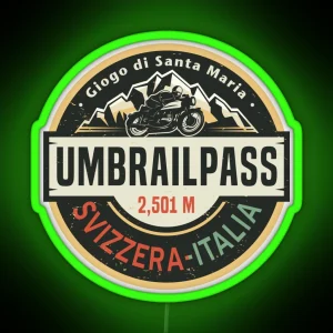 Umbrail Pass Giogo Di Santa Maria Switzerland Italy RGB Neon Sign